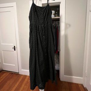 Urban Outfitters Black Button Up Spaghetti Strap Dress